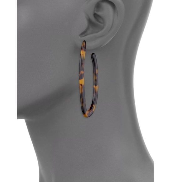 Kenneth Jay Lane Jewelry - NEW Kenneth Jay Lane Tortoiseshell J-Hoop Earrings